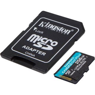 Thẻ nhớ Kingston 256GB Canvas Go Plus microSDXC | Lên tới 170MB / giây | Uhs-i, C10, U3, V30, A2 / A1 | Với bộ chuyển đổi | Sdcg3 / 256gb