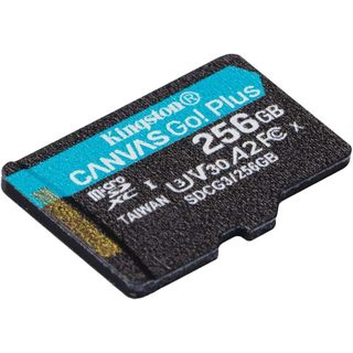 Thẻ nhớ Kingston 256GB Canvas Go Plus microSDXC | Lên tới 170MB / giây | Uhs-i, C10, U3, V30, A2 / A1 | Với bộ chuyển đổi | Sdcg3 / 256gb