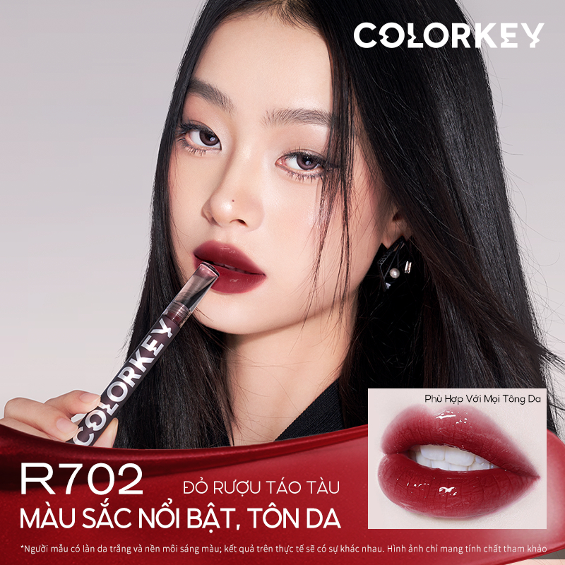 Ảnh Son kem COLORKEY 1.7g lâu trôi trang điểm màu tươi sáng tùy chọn 4