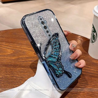 Ốp Lưng Cho OPPO Reno2 f reno 2z reno 2 Mạ Điện Lấp Lánh Vỏ Điện Thoại Silicon Thẩm Mỹ Miếng Dán Bướm TPU Mềm