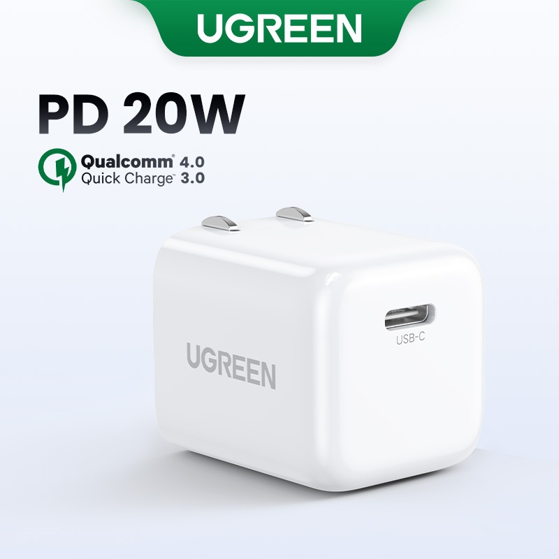 Ugreen 20W Mini PD Sạc Có Thể Gập Lại USB C Loại C Sạc Nhanh Sạc Tường Adapter Tương Thích Cho iPhone 13 / 13 Mini / 13 Pro / 13 Pro Max / 12 Pro Max / SE / 11, Pixel, Galaxy S