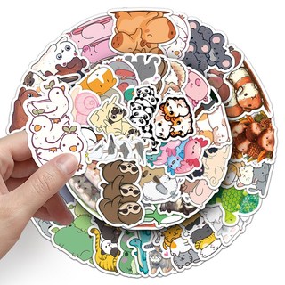 Bộ 50 Kawaii Jenga Động Vật Dán DIY Ván Trượt Tủ Lạnh Laptop Chống Thấm Nước Hoạt Hình Kid Đồ Chơi Miếng Dán