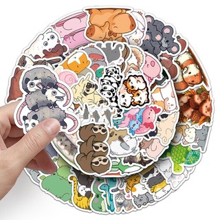 Bộ 50 Kawaii Jenga Động Vật Dán DIY Ván Trượt Tủ Lạnh Laptop Chống Thấm Nước Hoạt Hình Kid Đồ Chơi Miếng Dán