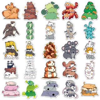 Bộ 50 Kawaii Jenga Động Vật Dán DIY Ván Trượt Tủ Lạnh Laptop Chống Thấm Nước Hoạt Hình Kid Đồ Chơi Miếng Dán