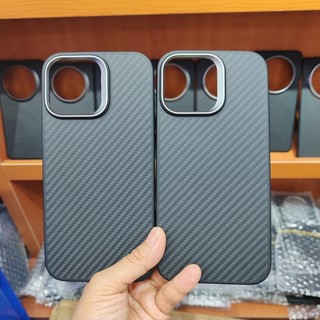 Ốp Điện Thoại Sợi Carbon Aramid Từ Tính Cho iPhone 16 Pro Max Plus Sạc Không Dây Vỏ Chống Sốc Cho iPhone 15 14 Pro