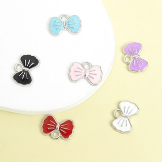20 Chiếc Dễ Thương Nơ Nhỏ Gọn Thắt Nơ Men Quyến Rũ, Nhiều Màu Sắc Nơ Hình Mặt Dây Hợp Kim Phù Hợp Với Vòng Cổ Thời Trang DIY Vòng Tay Bông Tai, Trang Trí Tóc Trang Trí Quần Áo Phụ Kiện Ngọt Ngào Đơn Giản