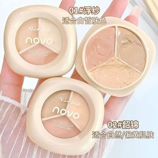 Kem Che Khuyết Điểm Ba Màu 12g NOVO Natural Smooth Moisten Lasting Cover Dark Circle Acne Mark Kem Che Khuyết Điểm Chống Thấm Nước 6272