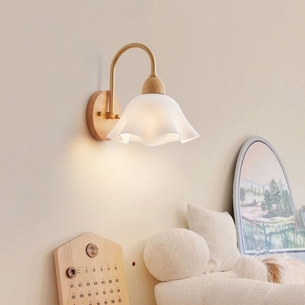 Pin sạc không dây Đèn tường hoa, Đèn treo tường bằng gỗ có thể điều chỉnh độ sáng màu Rgb, Phòng ngủ Phòng khách Khách sạn Đèn chiếu sáng trang trí