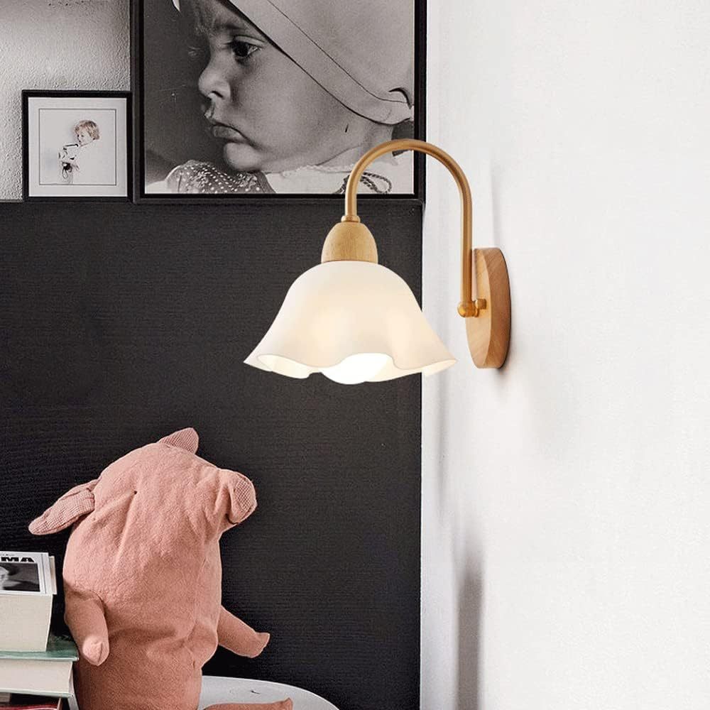 Pin sạc không dây Đèn tường hoa, Đèn treo tường bằng gỗ có thể điều chỉnh độ sáng màu Rgb, Phòng ngủ Phòng khách Khách sạn Đèn chiếu sáng trang trí