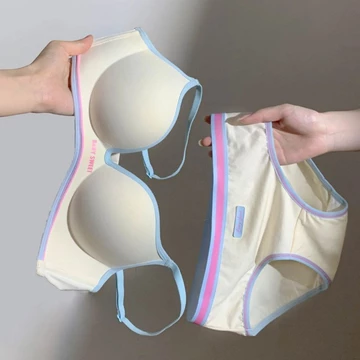 Bộ Đồ Lót Nữ Push Up Bra Liền Mạch Quần Đùi Không Dây Quần Lót Nhỏ Ngực Tập Hợp Bralette