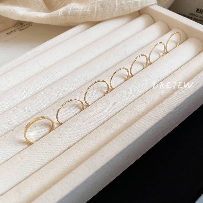 Ảnh DREJEW 7 chiếc nhẫn thiết kế đơn giản và thời trang dành cho cặp đôi nhẫn vàng bạc bán buôn 3