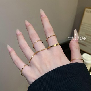 DREJEW 7 chiếc nhẫn thiết kế đơn giản và thời trang dành cho cặp đôi nhẫn vàng bạc bán buôn
