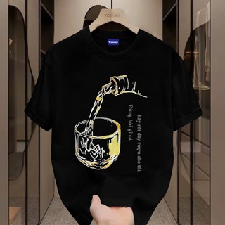✨Hàng có sẵn✨WASSUP Glass printing design-Áo thun nam mới! 100% cotton, thời trang, Unisex