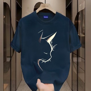 ✨Hàng có sẵn✨WASSUP Light Cat Shadow Print-Áo thun nam mới! 100% cotton, thời trang, Unisex