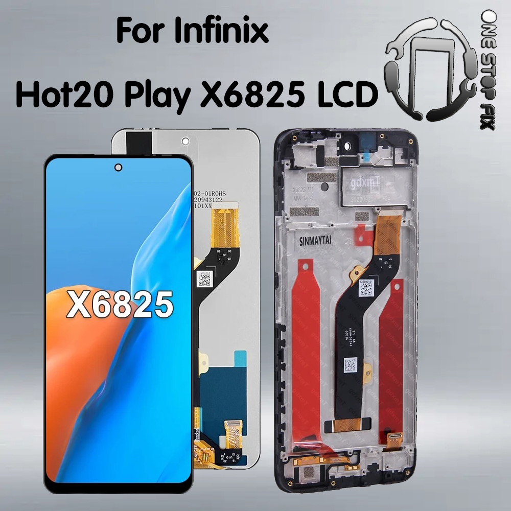 6,82 '' Dành Cho Infinix Hot 20 Chơi Cho Hot20 Play X6825 Màn Hình Hiển Thị LCD Bộ Số Hóa Cảm Ứng Thay Thế