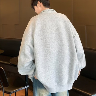 Gksss Áo khoác nam màu trơn đơn giản cổ đứng dây kéo phong cách trung tính