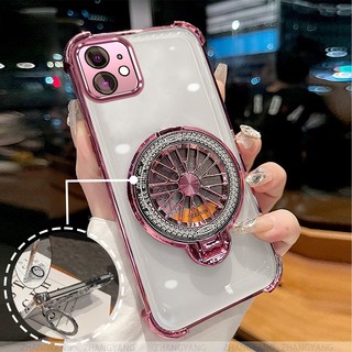 Ốp Lưng Cho iPhone 11 iPhone 11 Pro iPhone 11 Pro Max Bốn Góc Chống Rơi Mạ Điện Ốp Lưng Điện Thoại Thẩm Mỹ Con Quay Hồi Chuyển Giá Đỡ TPU Silicon Mềm