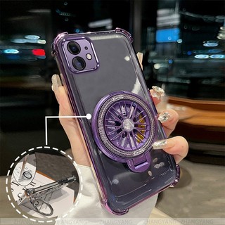 Ốp Lưng Cho iPhone 12 iPhone 12 Pro iPhone 12 Pro Max Bốn Góc Chống Rơi Mạ Điện Ốp Lưng Điện Thoại Thẩm Mỹ Con Quay Hồi Chuyển Giá Đỡ TPU Silicon Mềm
