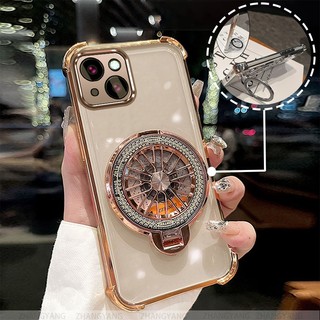Ốp Lưng Cho iPhone 13 iPhone 13 Pro iPhone 13 Pro Max Bốn Góc Chống Rơi Mạ Điện Ốp Lưng Điện Thoại Thẩm Mỹ Con Quay Hồi Chuyển Giá Đỡ TPU Silicon Mềm
