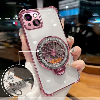 Ốp Lưng Cho iPhone 13 iPhone 13 Pro iPhone 13 Pro Max Bốn Góc Chống Rơi Mạ Điện Ốp Lưng Điện Thoại Thẩm Mỹ Con Quay Hồi Chuyển Giá Đỡ TPU Silicon Mềm