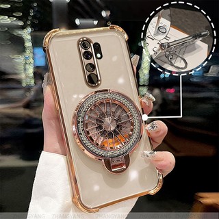 Ốp Lưng Cho OPPO A5 2020 A9 2020 Ốp Điện Thoại Mạ Điện Bốn Góc Chống Rơi Thẩm Mỹ Con Quay Hồi Chuyển Giá Đỡ TPU Silicon Mềm case