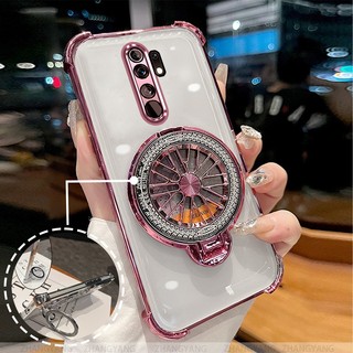 Ốp Lưng Cho OPPO A5 2020 A9 2020 Ốp Điện Thoại Mạ Điện Bốn Góc Chống Rơi Thẩm Mỹ Con Quay Hồi Chuyển Giá Đỡ TPU Silicon Mềm case