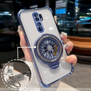 Ốp Lưng Cho OPPO A5 2020 A9 2020 Ốp Điện Thoại Mạ Điện Bốn Góc Chống Rơi Thẩm Mỹ Con Quay Hồi Chuyển Giá Đỡ TPU Silicon Mềm case