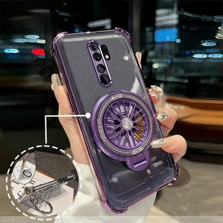 Ốp Lưng Cho OPPO A5 2020 A9 2020 Ốp Điện Thoại Mạ Điện Bốn Góc Chống Rơi Thẩm Mỹ Con Quay Hồi Chuyển Giá Đỡ TPU Silicon Mềm case