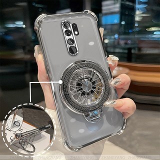 Ốp Lưng Cho OPPO A5 2020 A9 2020 Ốp Điện Thoại Mạ Điện Bốn Góc Chống Rơi Thẩm Mỹ Con Quay Hồi Chuyển Giá Đỡ TPU Silicon Mềm case