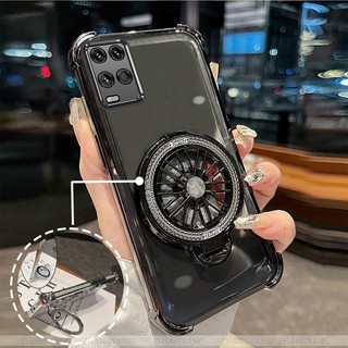 Ốp Lưng Cho OPPO A54 4G Vỏ Điện Thoại Mạ Điện Bốn Góc Chống Rơi Thẩm Mỹ Con Quay Hồi Chuyển Giá Đỡ TPU Silicon Mềm case