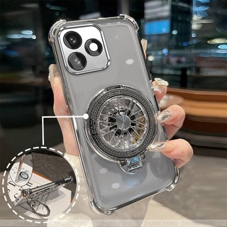 Ốp Lưng Cho Realme c53 Vỏ Điện Thoại Mạ Điện Bốn Góc Chống Rơi Thẩm Mỹ Con Quay Hồi Chuyển Giá Đỡ TPU Silicon Mềm Trường Hợp