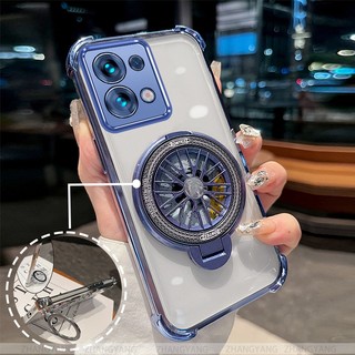 Ốp Lưng Cho Redmi note 13 4G note 13 5G note 13 Pro 4G note 13 Pro 5G Vỏ Điện Thoại Mạ Điện Bốn Góc Chống Rơi Thẩm Mỹ Giá Đỡ Con Quay Hồi Chuyển TPU Silicon Mềm