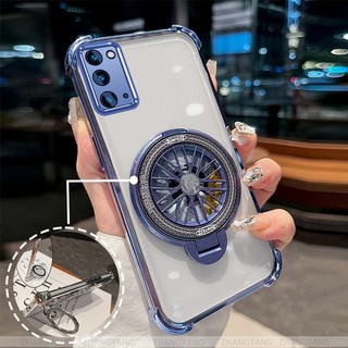 Ốp Lưng Cho Samsung NOTE 20 Ốp Điện Thoại Mạ Điện Bốn Góc Chống Rơi Thẩm Mỹ Con Quay Hồi Chuyển Giá Đỡ TPU Silicon Mềm Trường Hợp