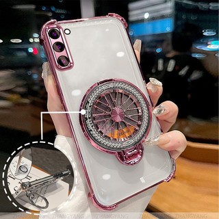 Ốp Lưng Cho Samsung S20 fe Vỏ Điện Thoại Mạ Điện Bốn Góc Chống Rơi Thẩm Mỹ Con Quay Hồi Chuyển Giá Đỡ TPU Silicon Mềm Trường Hợp