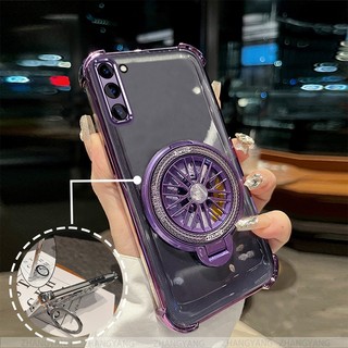 Ốp Lưng Cho Samsung S20 fe Vỏ Điện Thoại Mạ Điện Bốn Góc Chống Rơi Thẩm Mỹ Con Quay Hồi Chuyển Giá Đỡ TPU Silicon Mềm Trường Hợp