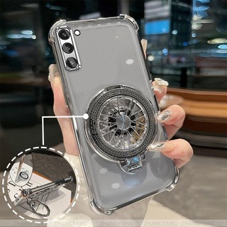 Ốp Lưng Cho Samsung S20 fe Vỏ Điện Thoại Mạ Điện Bốn Góc Chống Rơi Thẩm Mỹ Con Quay Hồi Chuyển Giá Đỡ TPU Silicon Mềm Trường Hợp