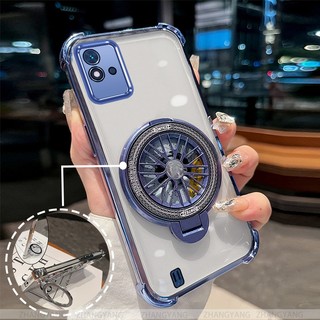 Ốp Lưng Cho Realme C11 2021 C20 C11 2020 Ốp Điện Thoại Mạ Điện Bốn Góc Chống Rơi Thẩm Mỹ Con Quay Hồi Chuyển Giá Đỡ TPU Silicon Mềm