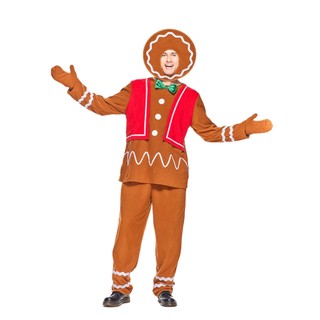 Người Lớn Ngộ nghĩnh Bánh Gừng Người Trang Phục Nam Giáng Sinh Bánh Quy Cosplay Trang Phục Halloween Ông Già Noel Thực Phẩm Linh Vật Trang Phục Tiệc Sân Khấu Xmas Bộ Trang Phục