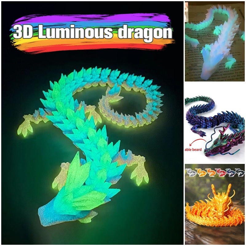 3d in hình rồng có thể xoay được Đồ trang trí rồng khớp nối Trung Quốc ...