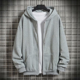 Gksss Mùa thu đông thời trang màu trơn zip-up áo hoodie dáng rộng thông thường