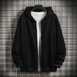 Gksss Mùa thu đông thời trang màu trơn zip-up áo hoodie dáng rộng thông thường