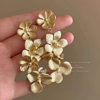 Bông tai ngọc trai thanh lịch Bông tai kim loại cao cấp 2024 hoàn toàn mới dành cho nữ