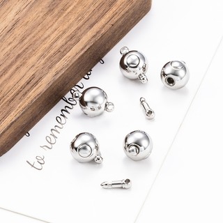 Đánh Bóng Thép Không Gỉ Tròn Pin Khóa Hình Cầu Kẹp Trang Sức Tự Làm Vòng Cổ Vòng Tay Khóa Kết Nối