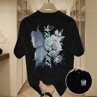 ✨Hàng có sẵn✨WASSUP Retro Rose Butterfly-Áo thun nam mới! 100% cotton, thời trang, Unisex