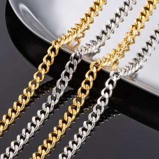 Dây chuyền mài hai mặt bằng thép không gỉ vàng 18K Dây chuyền trang sức đơn giản Phụ kiện vòng cổ tự làm