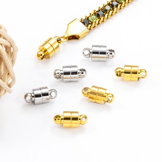 Thép không gỉ Đánh Bóng Hình Trụ Nam Châm Khóa diy Trang Sức Vòng Cổ Nam Châm Kết Nối Khóa