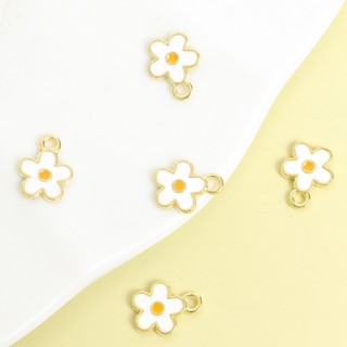 20 Chiếc Làm Mới Trắng Frangipani Mini Plumeria Men Quyến Rũ DIY Xuân Hè Thời Trang Vòng Cổ, Vòng Tay, Bông Tai, Vòng Chân, Dây Xích Điện Thoại Hoa Nhỏ Dễ Thương Mặt Dây Hợp Kim Dầu Nhỏ Giọt