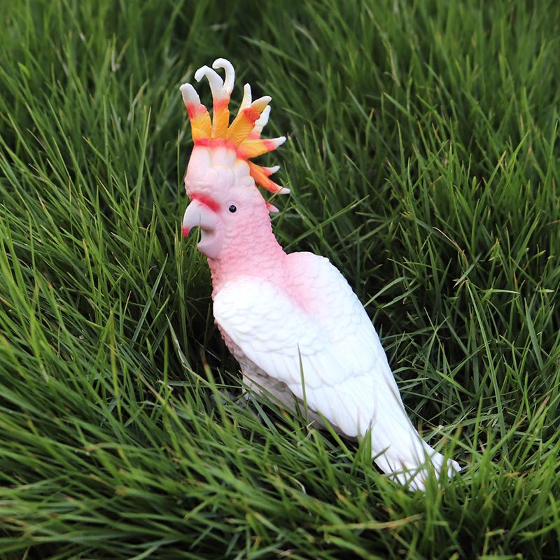 Trẻ em rắn mô phỏng động vật thế giới chim mô hình cockatoo trang trí đồ chơi mô hình