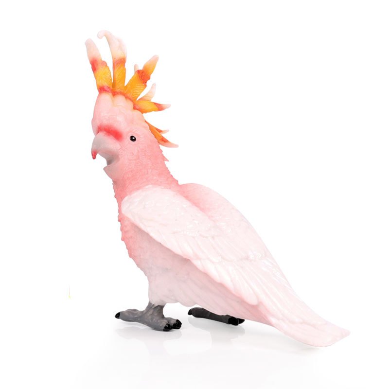 Trẻ em rắn mô phỏng động vật thế giới chim mô hình cockatoo trang trí đồ chơi mô hình