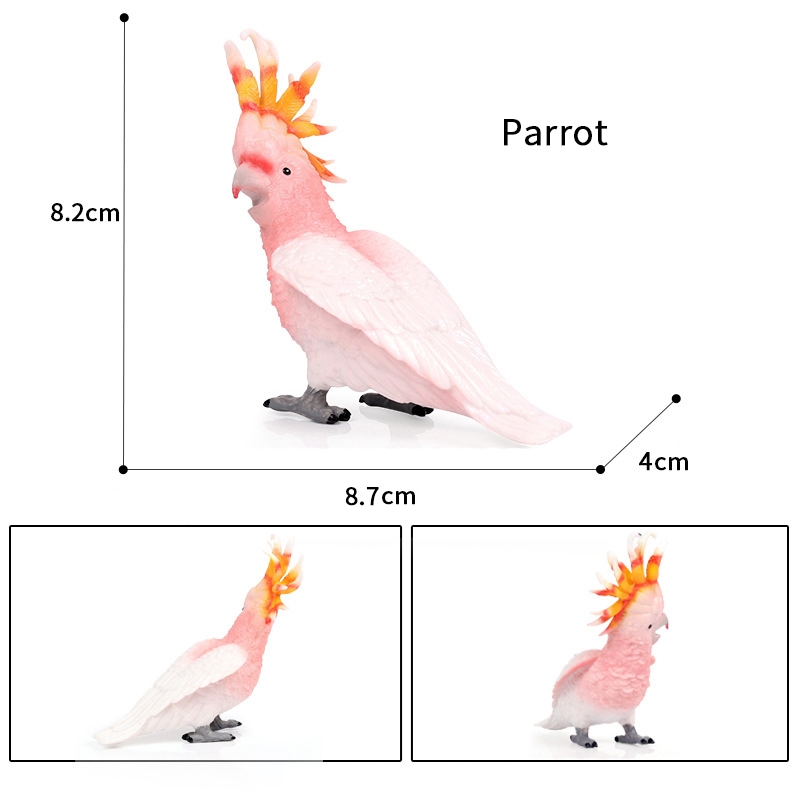 Trẻ em rắn mô phỏng động vật thế giới chim mô hình cockatoo trang trí đồ chơi mô hình